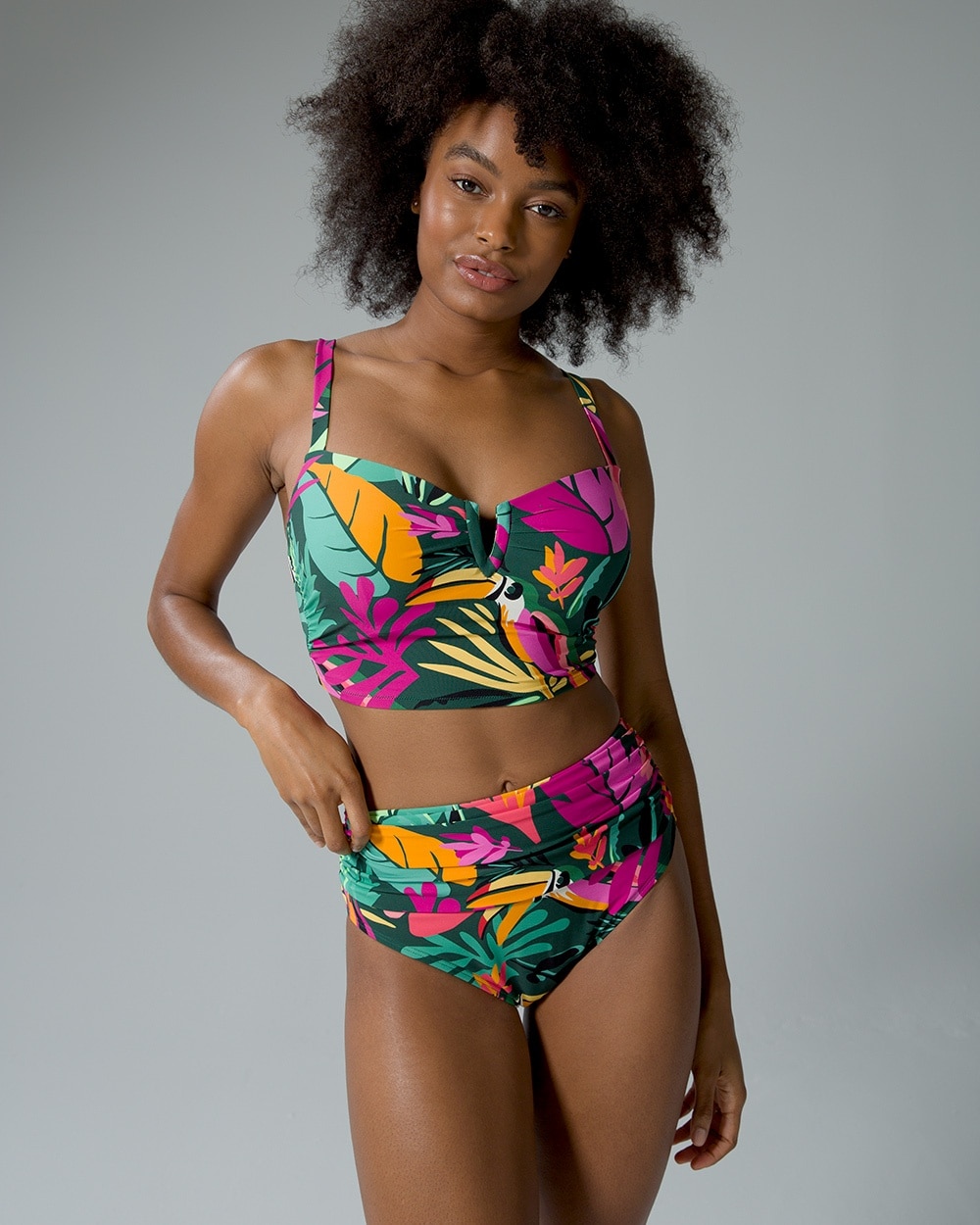 Soma Swim Rouched High-Waisted Bikini Bottom