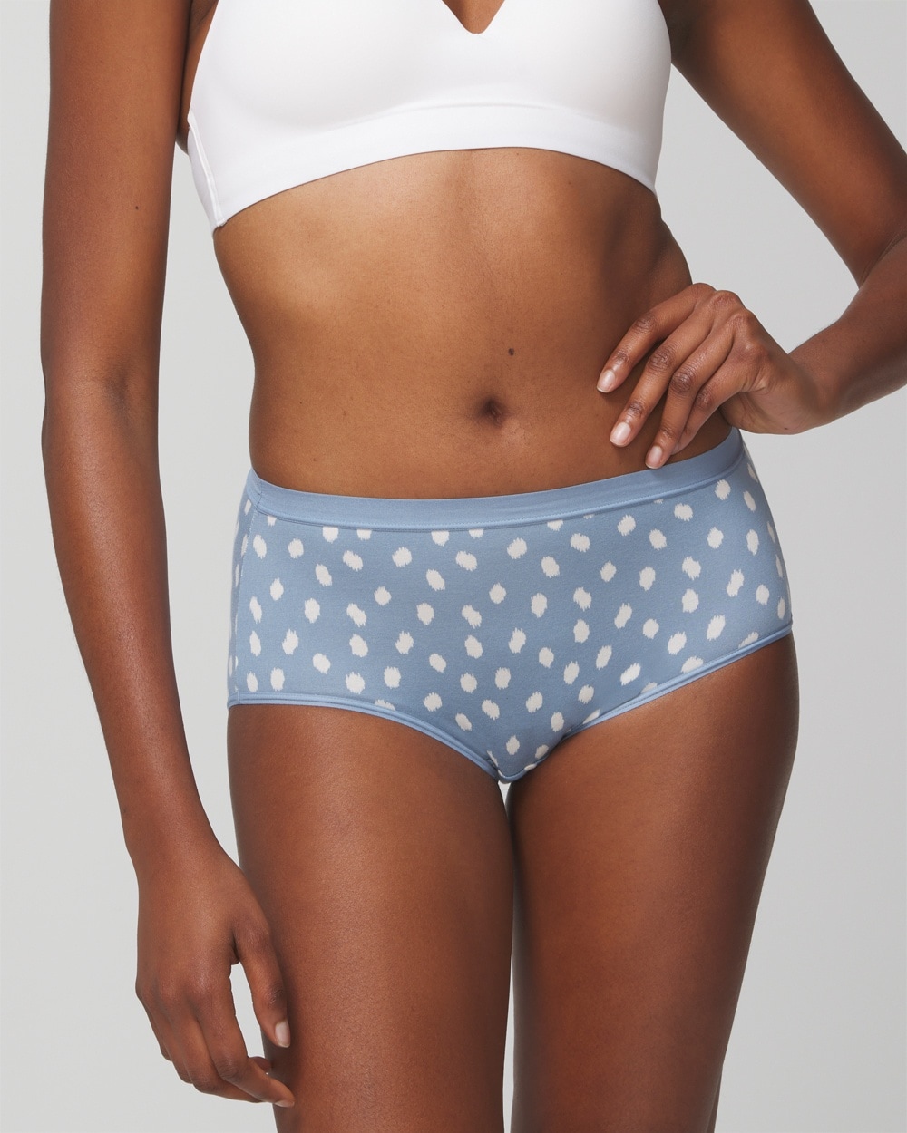 Soma Women's Cotton Modal Modern Brief Underwear In Madras Dot Mini Daydream Size Medium |