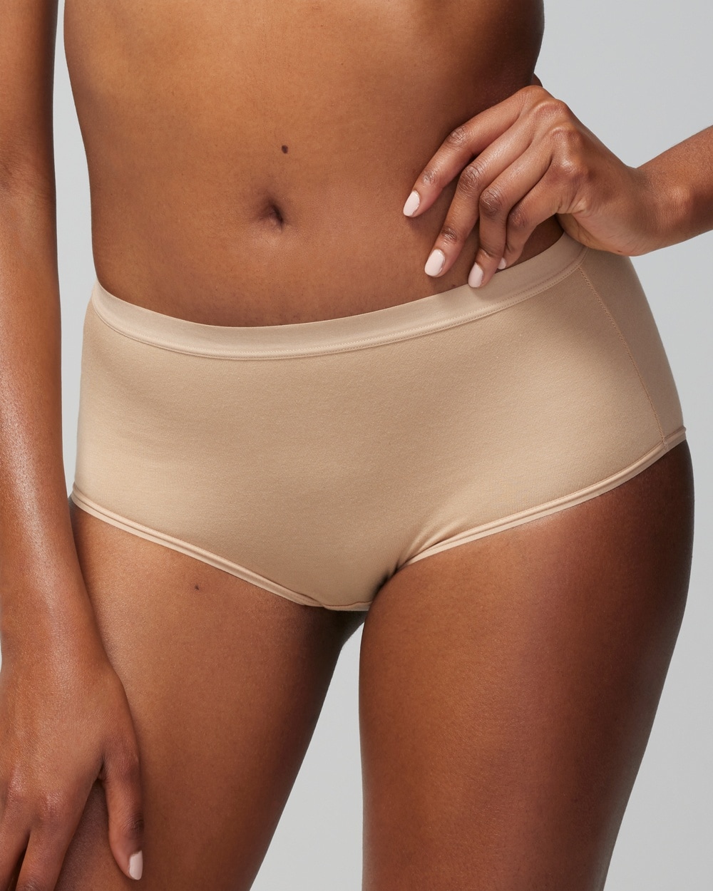 Soma Tailored Cotton Modal Modern Brief In Nude