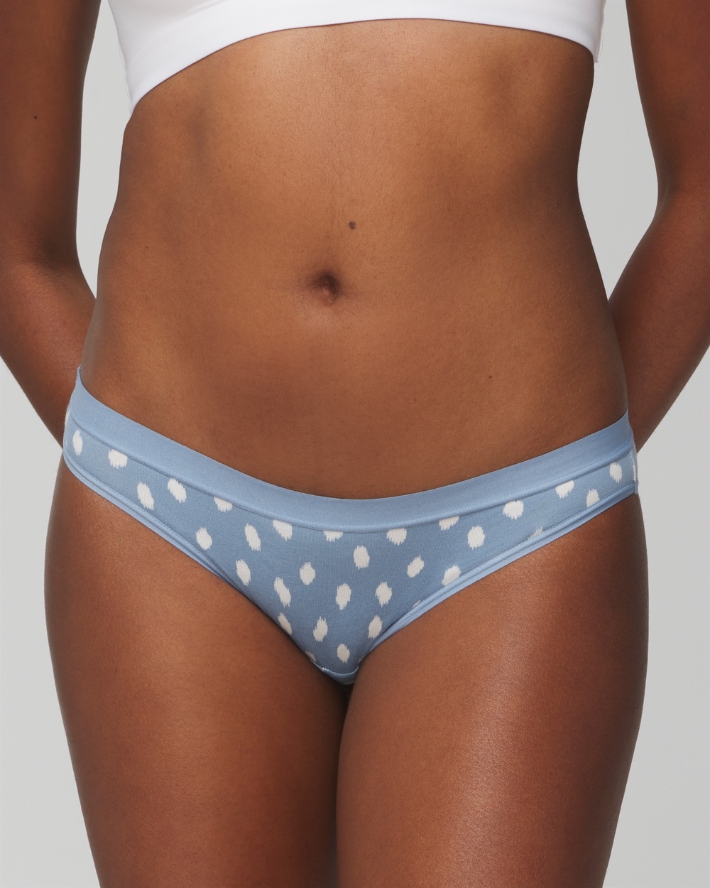 Soma Women's Cotton Modal Bikini Underwear In Madras Dot Mini Daydream Size Xs |
