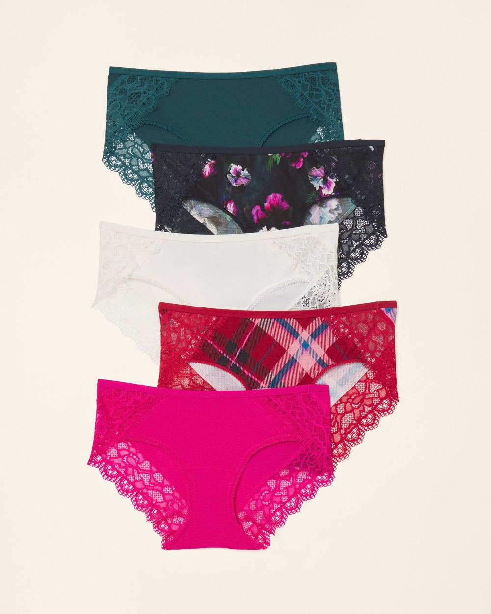 Embraceable Hipster Panty with Enchanting Lace 5 Pack