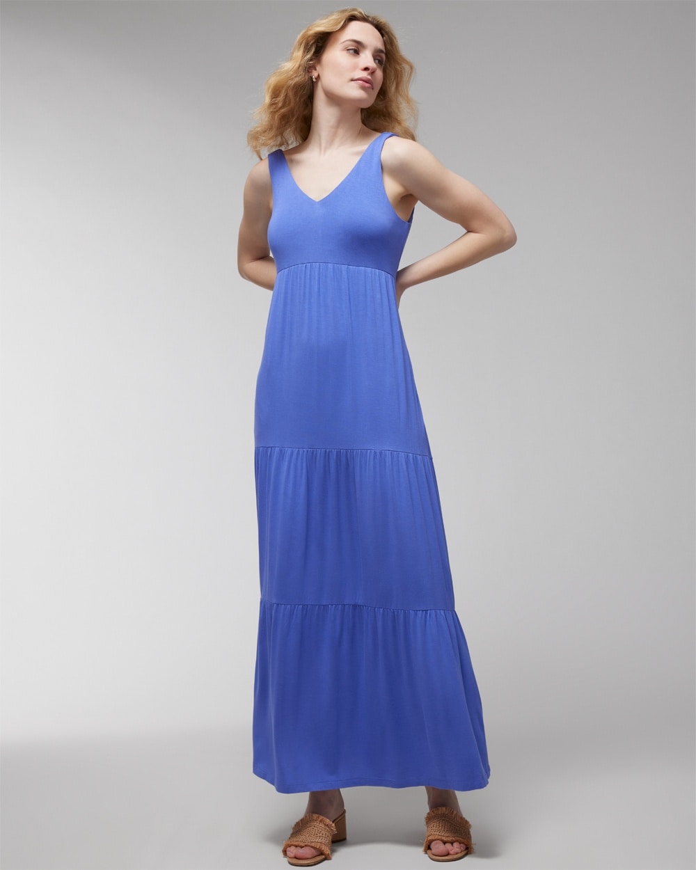 Soft Jersey Tiered Maxi Bra Dress