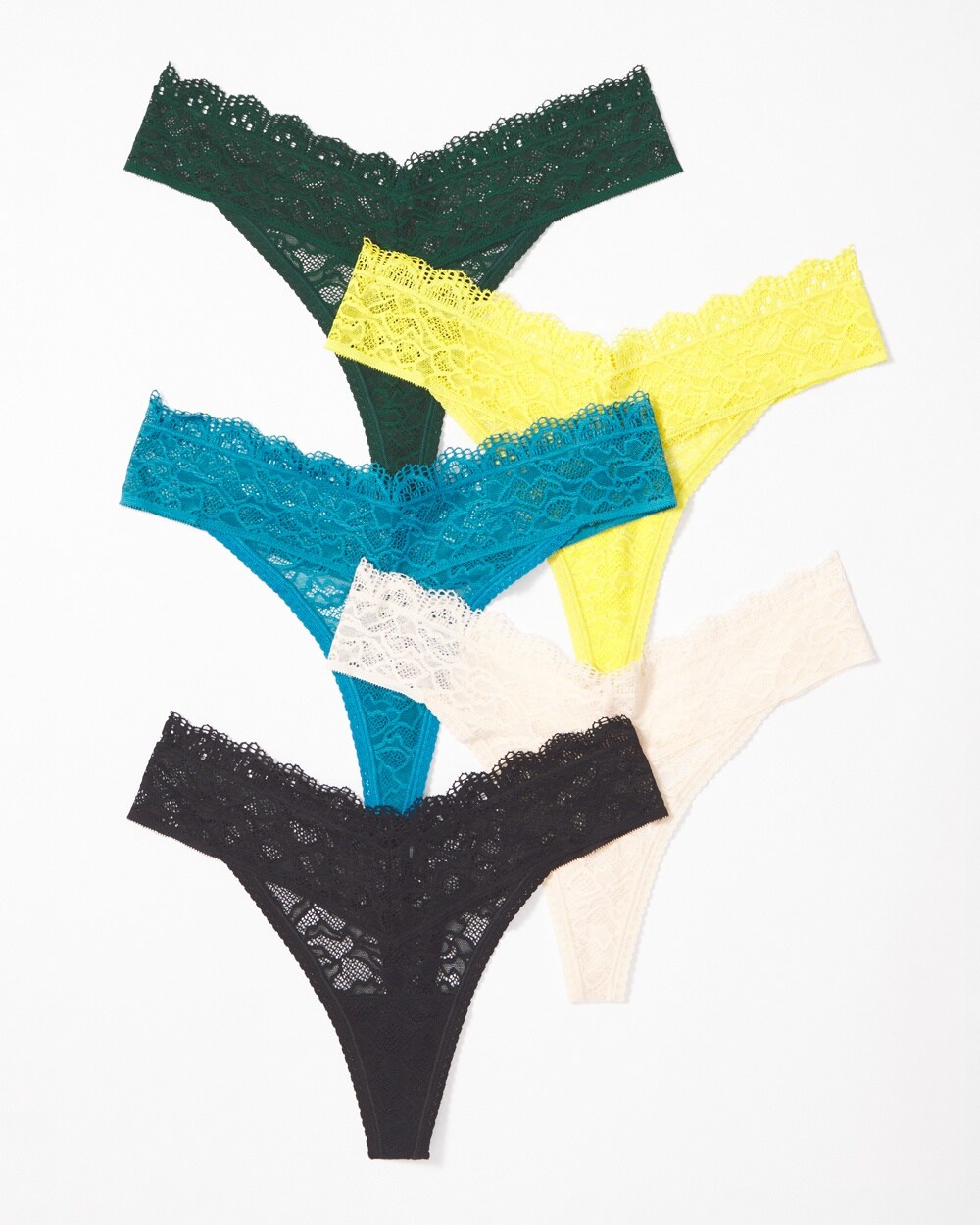 Embraceable Thong Panty with Enchanting Lace 5 Pack