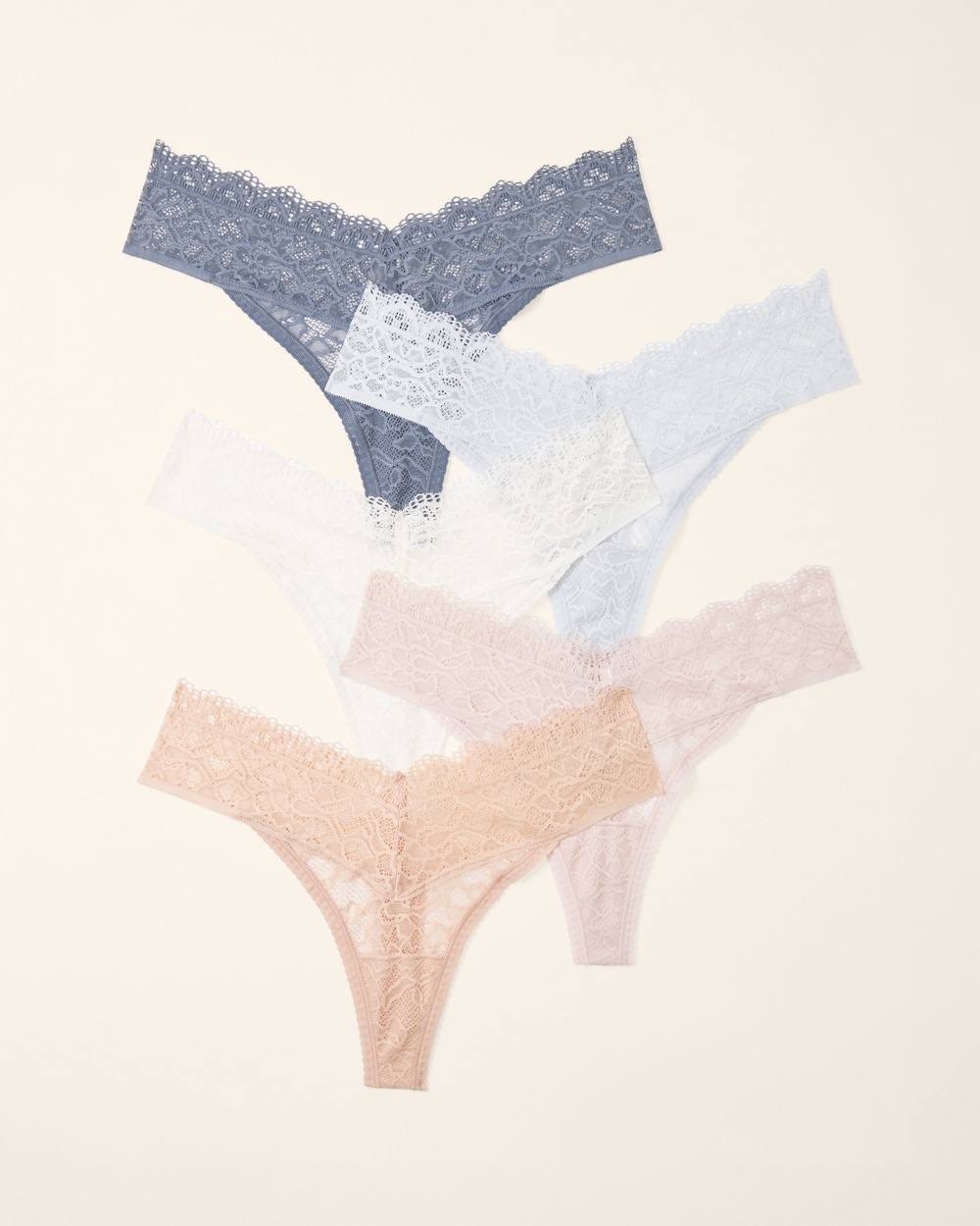 Embraceable Thong Panty with Enchanting Lace 5 Pack