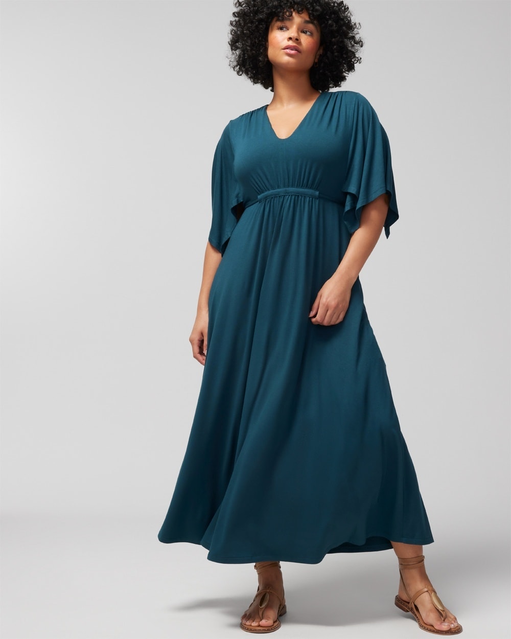 Soma Women's Soft Jersey Caftan Midi Bra Dress In Blue Size Xs