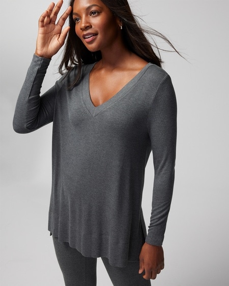 Cool Nights + Days Long-Sleeve V-Neck Top - Soma