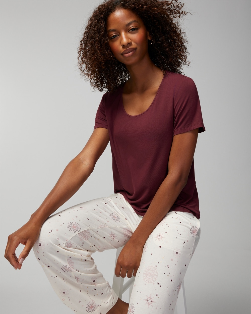 Cool Nights Short-Sleeve Top + Pants Set