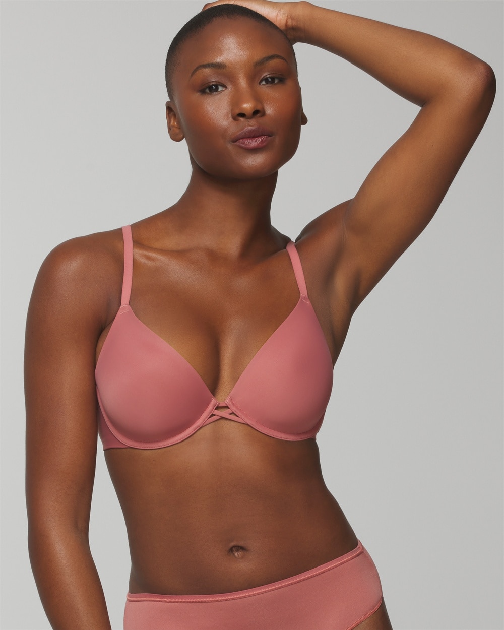 SOMA LIGHTLY LINED PLUNGE BRA IN PINK SIZE 34D | SOMA