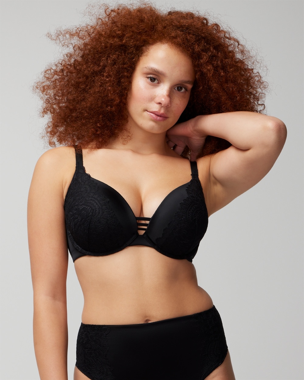 Soma Stunning Push-up Plunge Bra With Lace In Black Size 32d |  Women's Bras