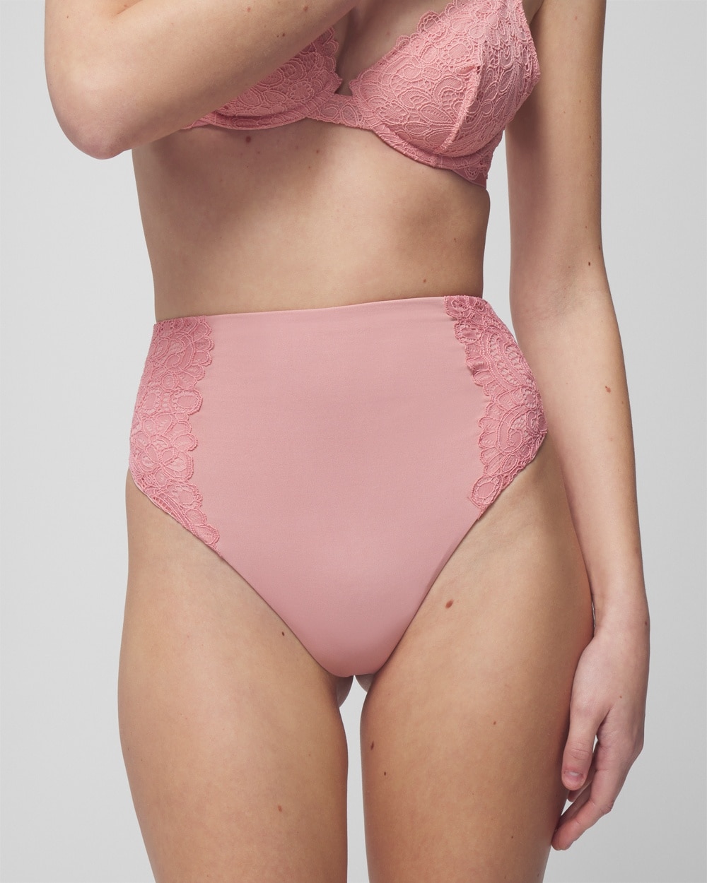 Vanishing Tummy High-Waist Thong Panty With Lace