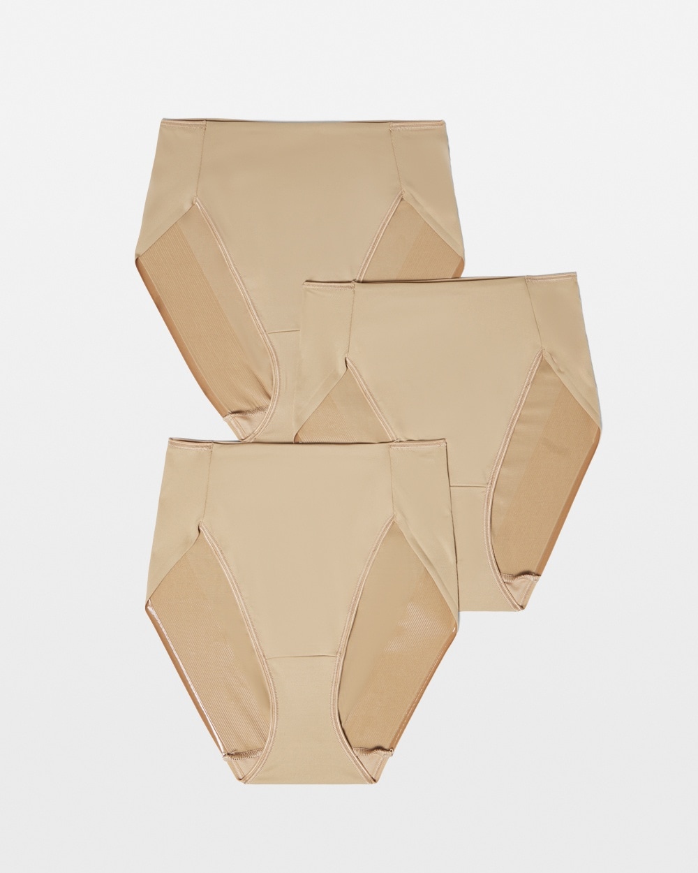 Soma 3-pack Women's Vanishing Tummy High-leg Brief Underwear In Nude Size 2xl |