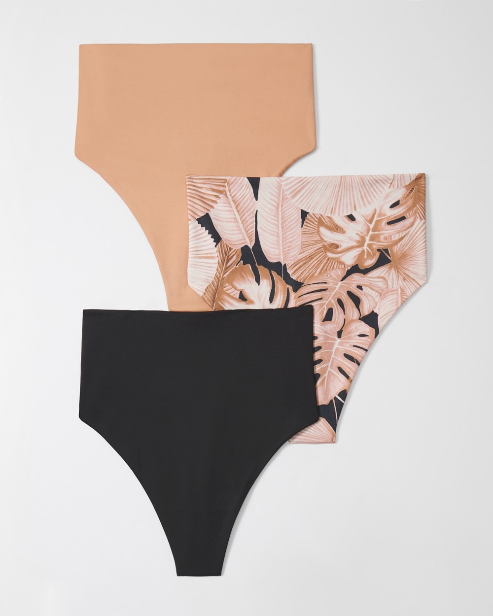 Shop Soma 3-pack Women's Vanishing Tummy High-waist Thong Panty Size 2xl | In Pandawa Palms Multi-pack