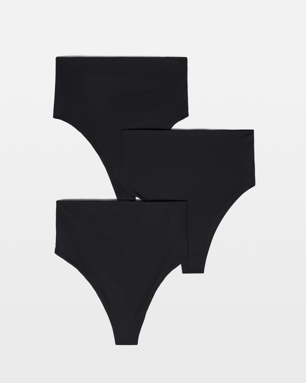 Soma 3-pack Women's Vanishing Tummy High-waist Thong Panty In Black Size Xl |  In Black Multi Pack
