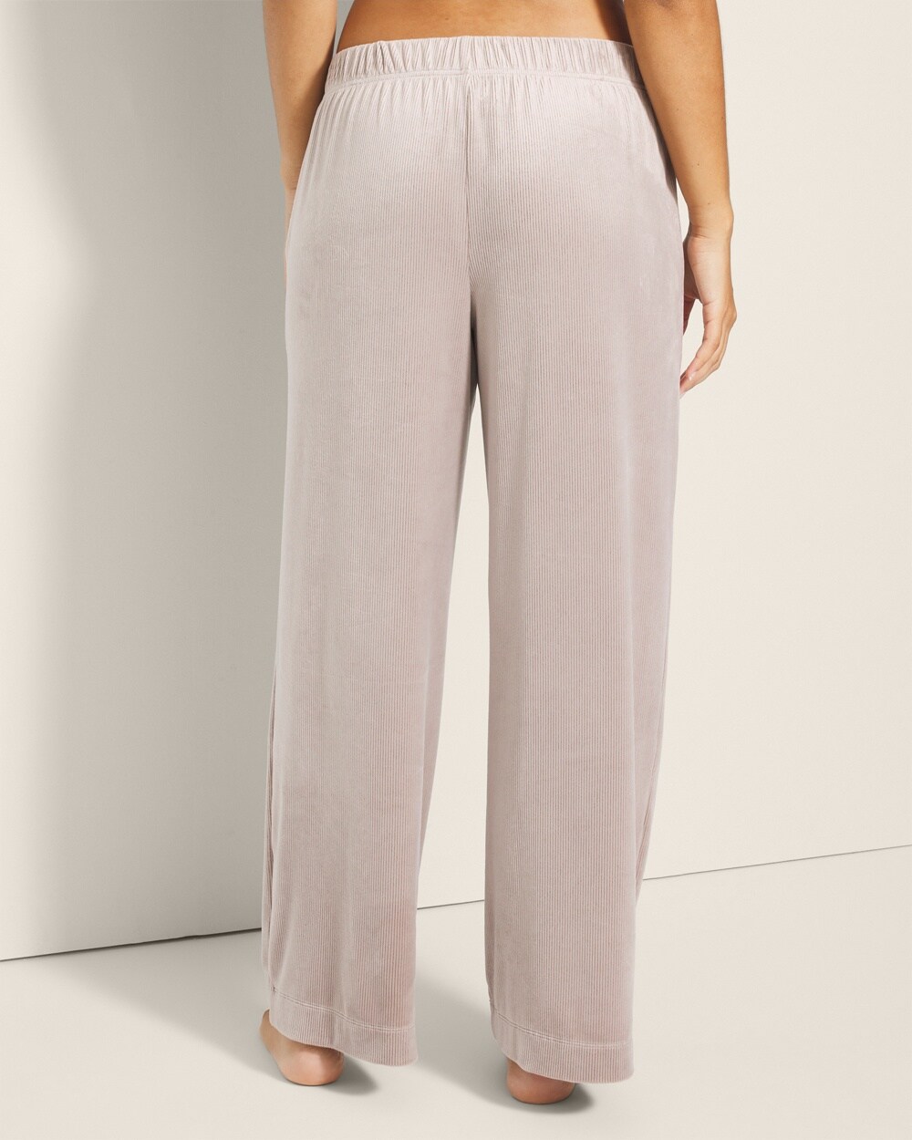 Velvety Ribbed Wide-Leg Pants - Soma