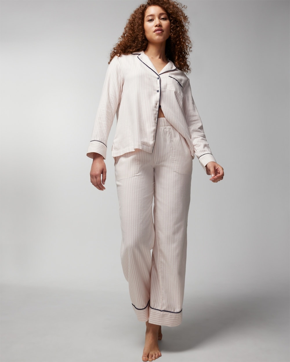 Soma Women's Flannel Pajama Pants In Pink Size Medium |