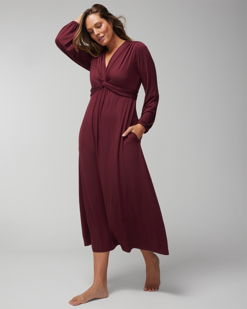 Soft Jersey Twist-Front Bra Dress