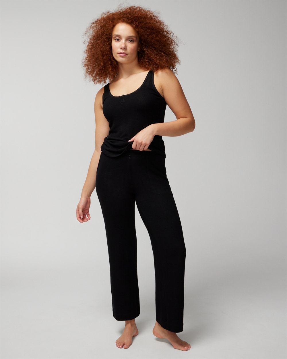 Soma Women's Cozyluxe Pajama Pants In Black Size Medium |