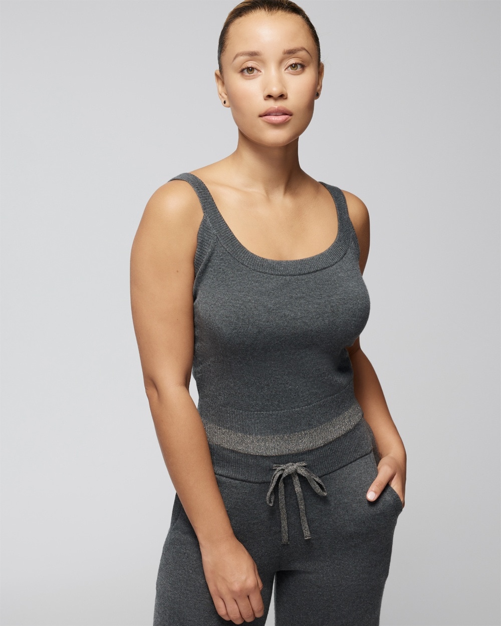 Soma Women's Luxe Soft Tank Top In Gray Size Large |