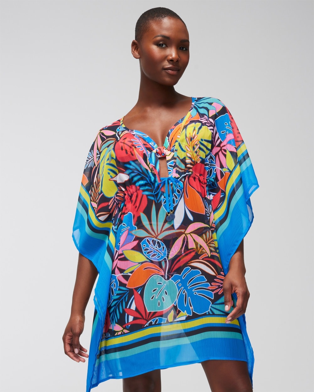 Bleu Rod Color Field Chiffon Caftan