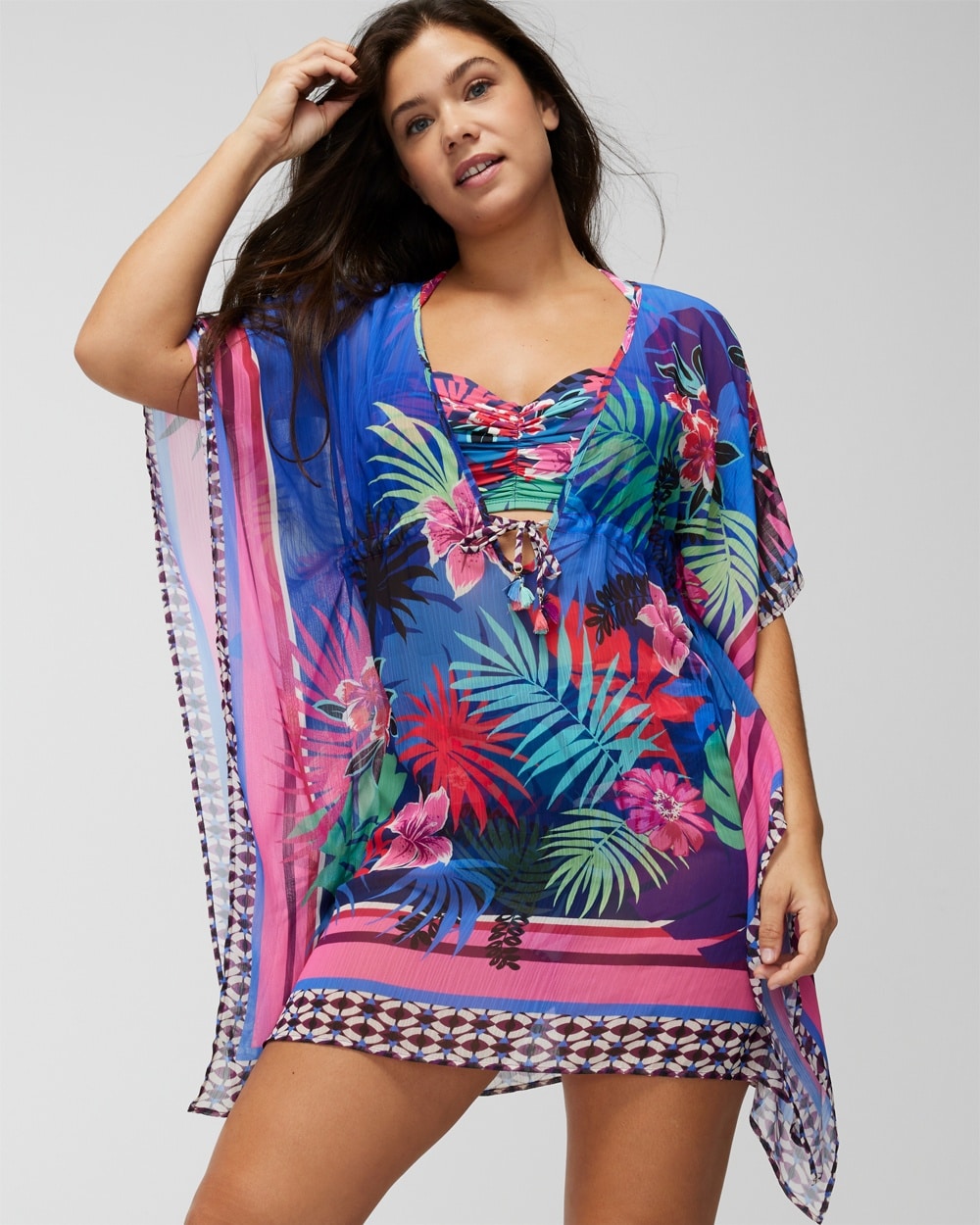 Bleu Rod Hawaiian Punch Chiffon Caftan - Soma