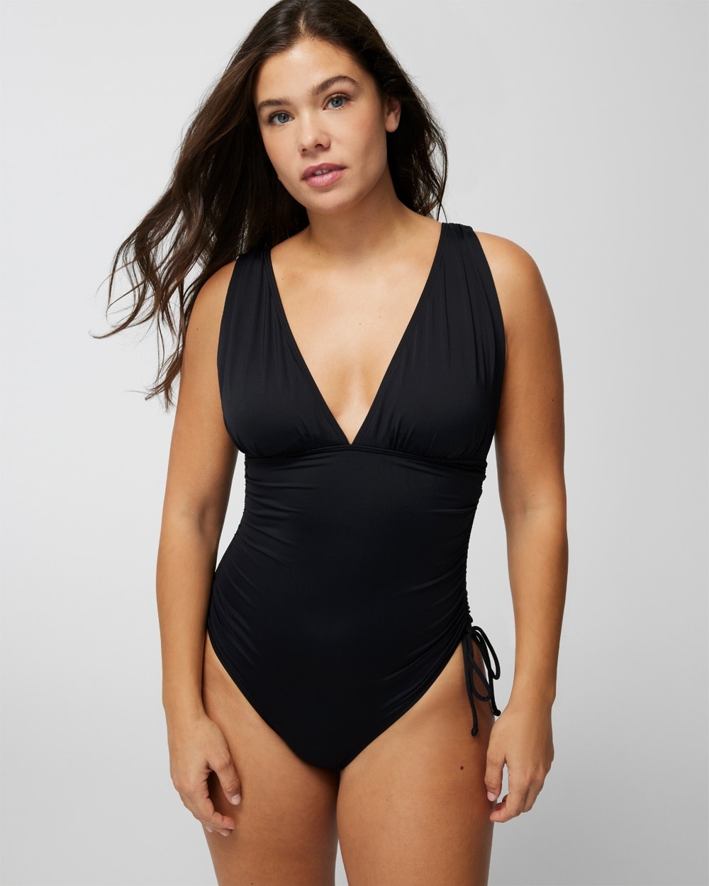 Soma Women's  Swim V-neck One-piece Swimsuit In Black Size 16