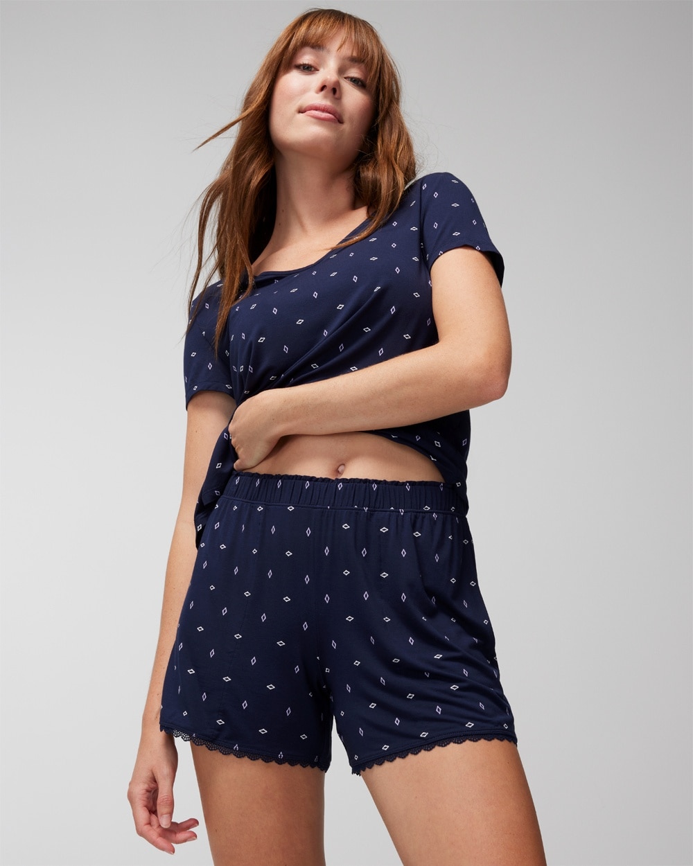 Cool Nights Lace-Trim Pajama Shorts