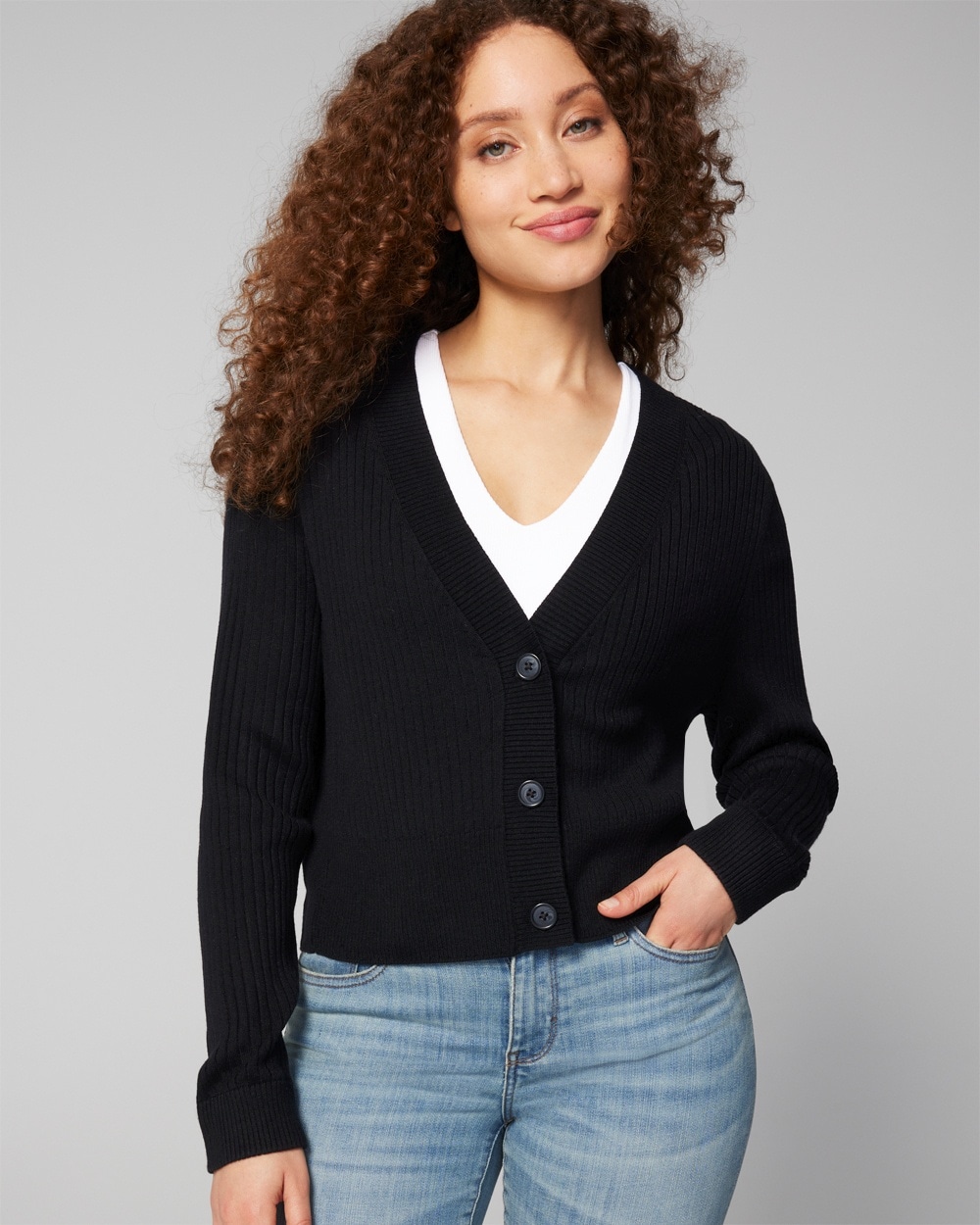Soma Women's Luxe Soft Ribbed Cardigan In Black Size Small |