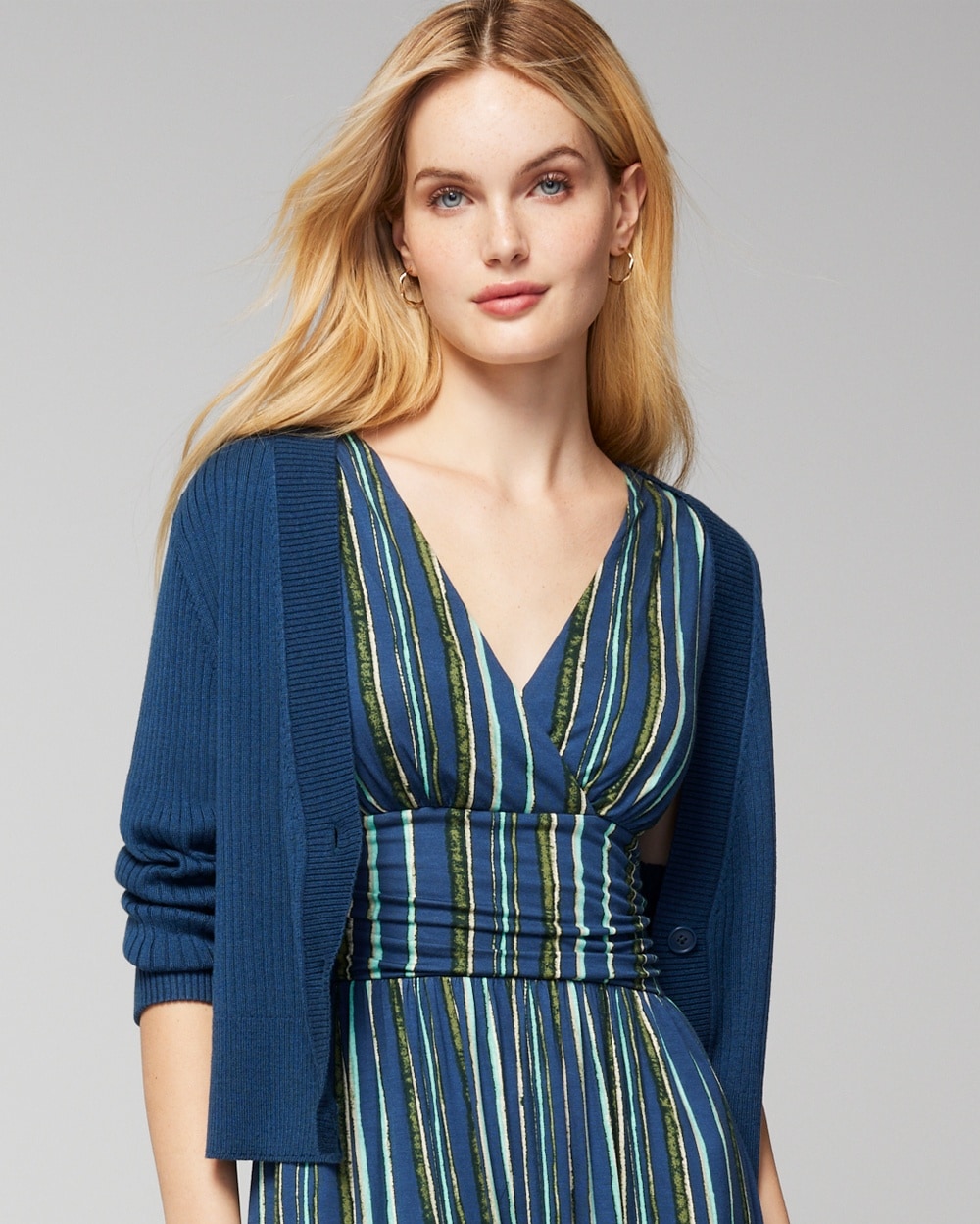 Soma Women's Luxe Soft Ribbed Cardigan In Ink Blue Size 2xl |