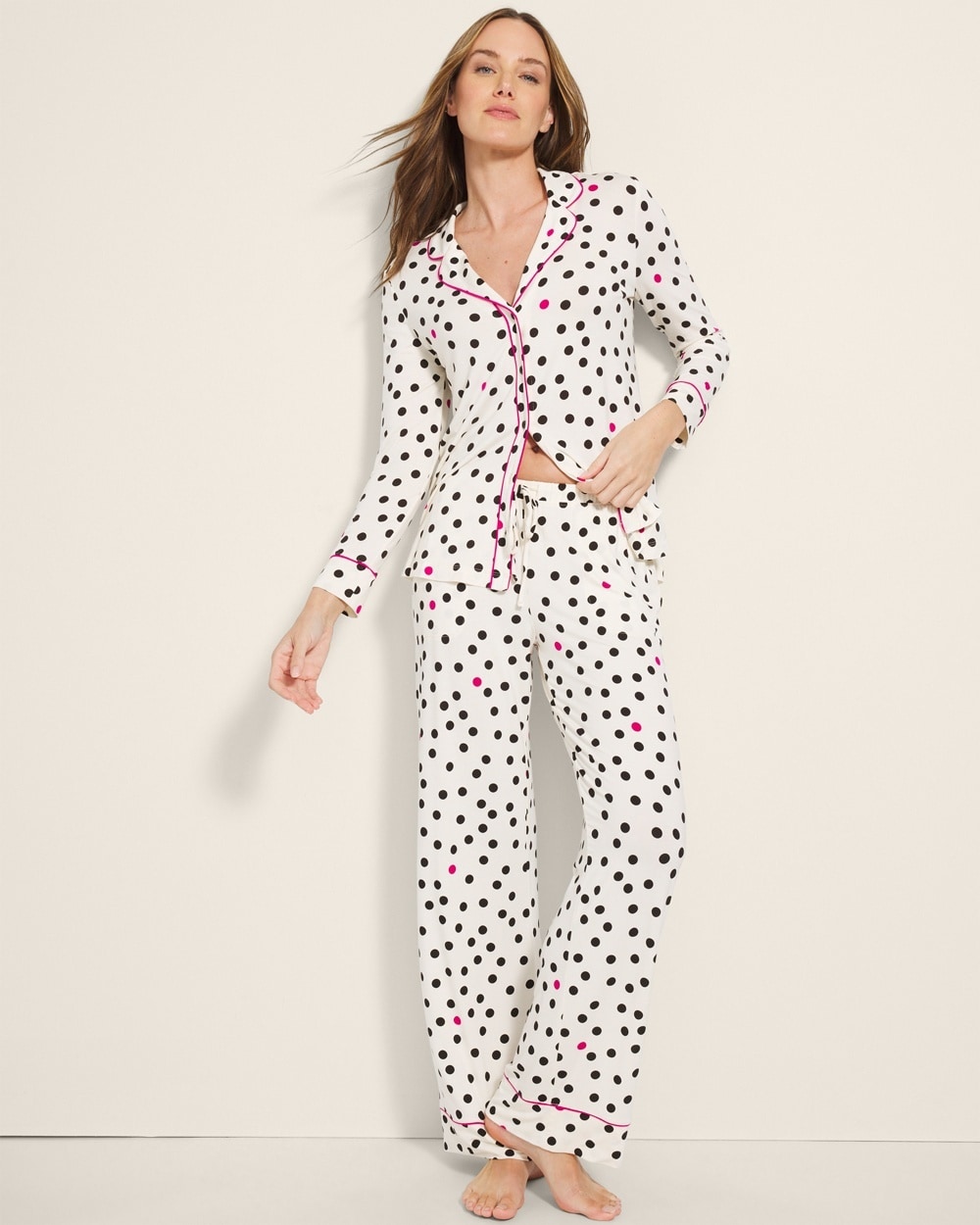 SOMA WOMEN'S COOL NIGHTS PRINTED PAJAMA PANTS IN IVORY SIZE 2XL | SOMA PAJAMA SETS
