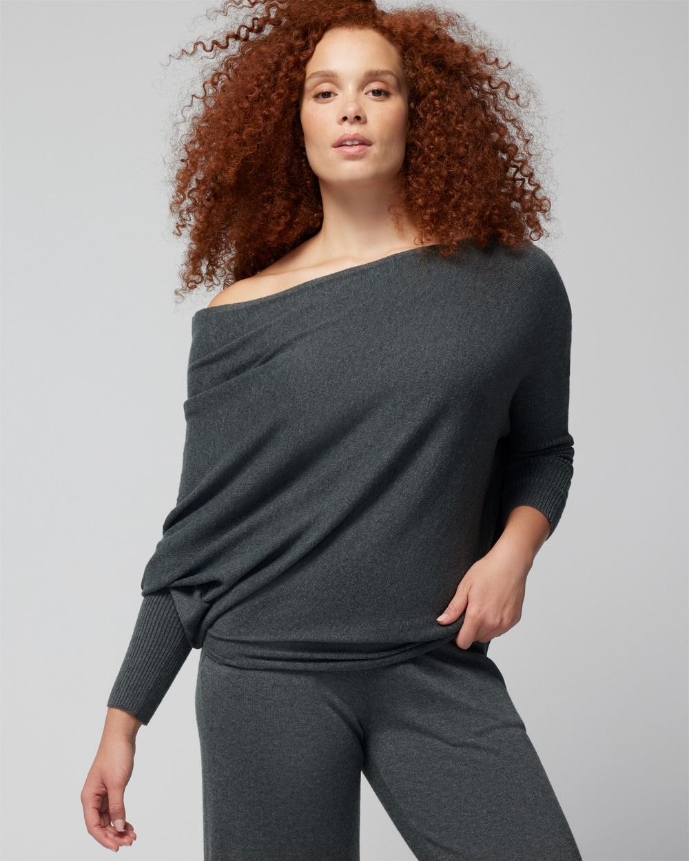 Luxe Soft Off-The-Shoulder Sweater video preview image, click to start video