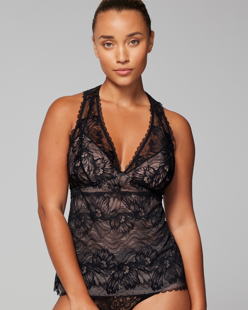Soma Women's Lace Tank Top In Black Size Xs |