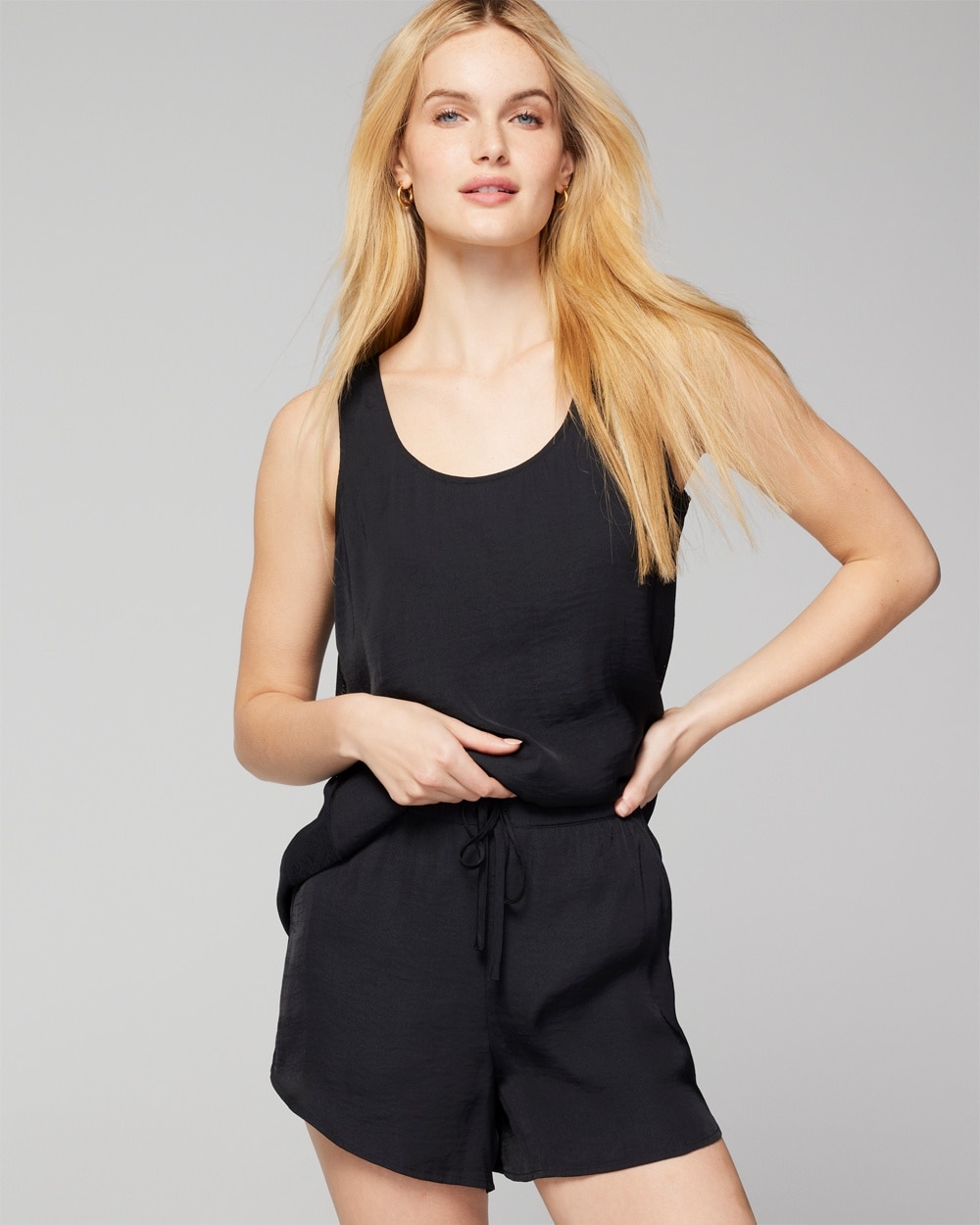 Crinkle Satin Flirty Pajama Shorts