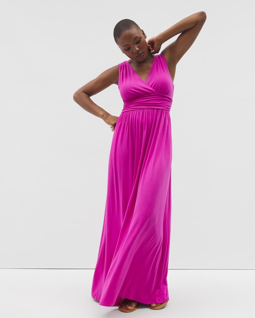 Shop Soma Women's Soft Jersey Goddess Maxi Dress In Purple Size Xl | In Wild Berry