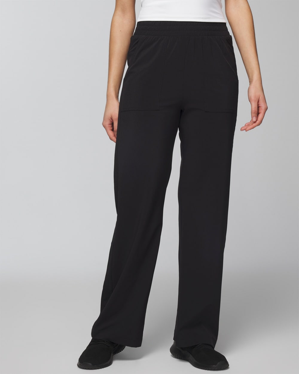 SOPH. | 2WAY STRETCH SHIRRING SLIM FIT SLACKS(M BLACK):