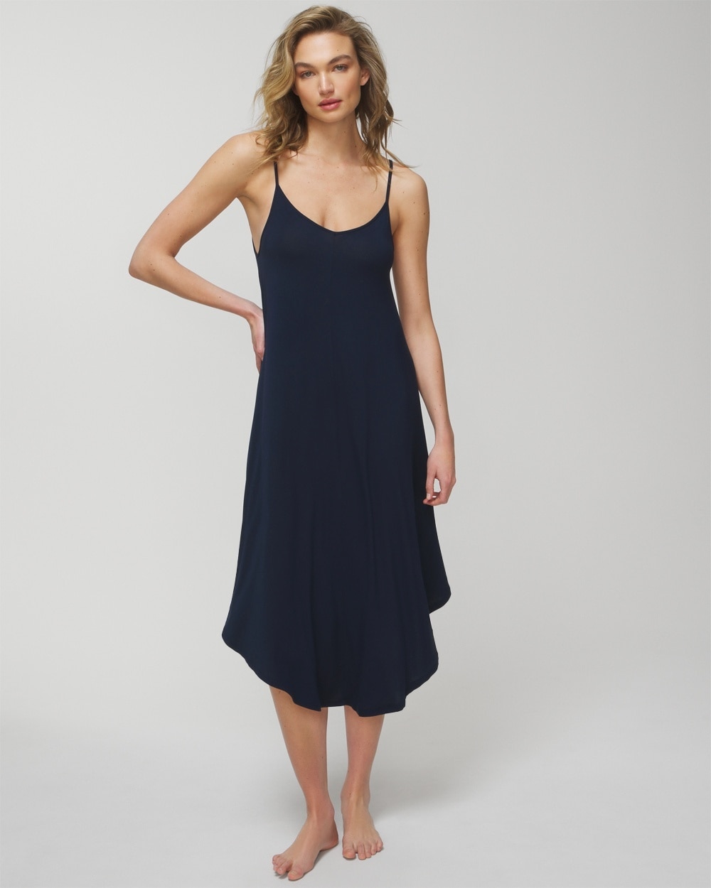 Soma Women's Cool Nights Midi Gown In Navy Blue Size Small |  In Nightfall Navy