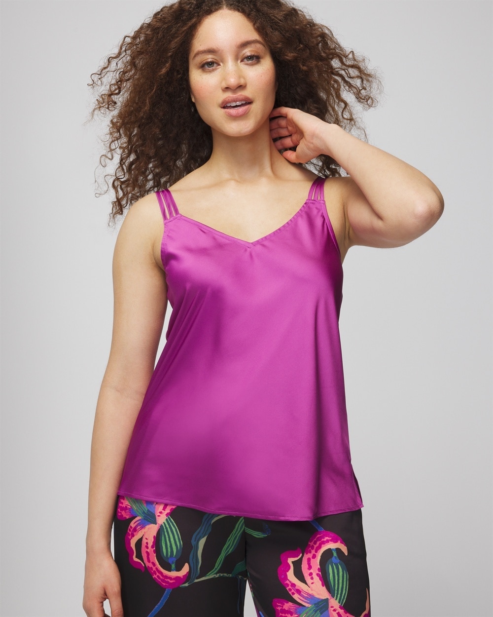 Shop Soma Women's Satin Strappy Cami In Purple Size Xs |