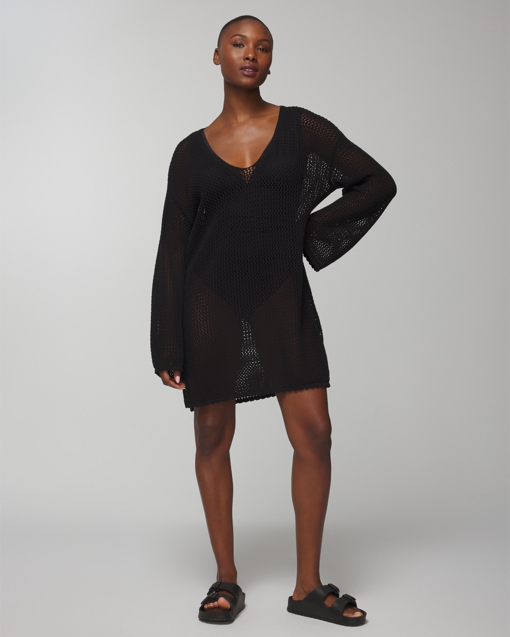 Soma Swim Cotton Crochet-Style Shift Cover-Up