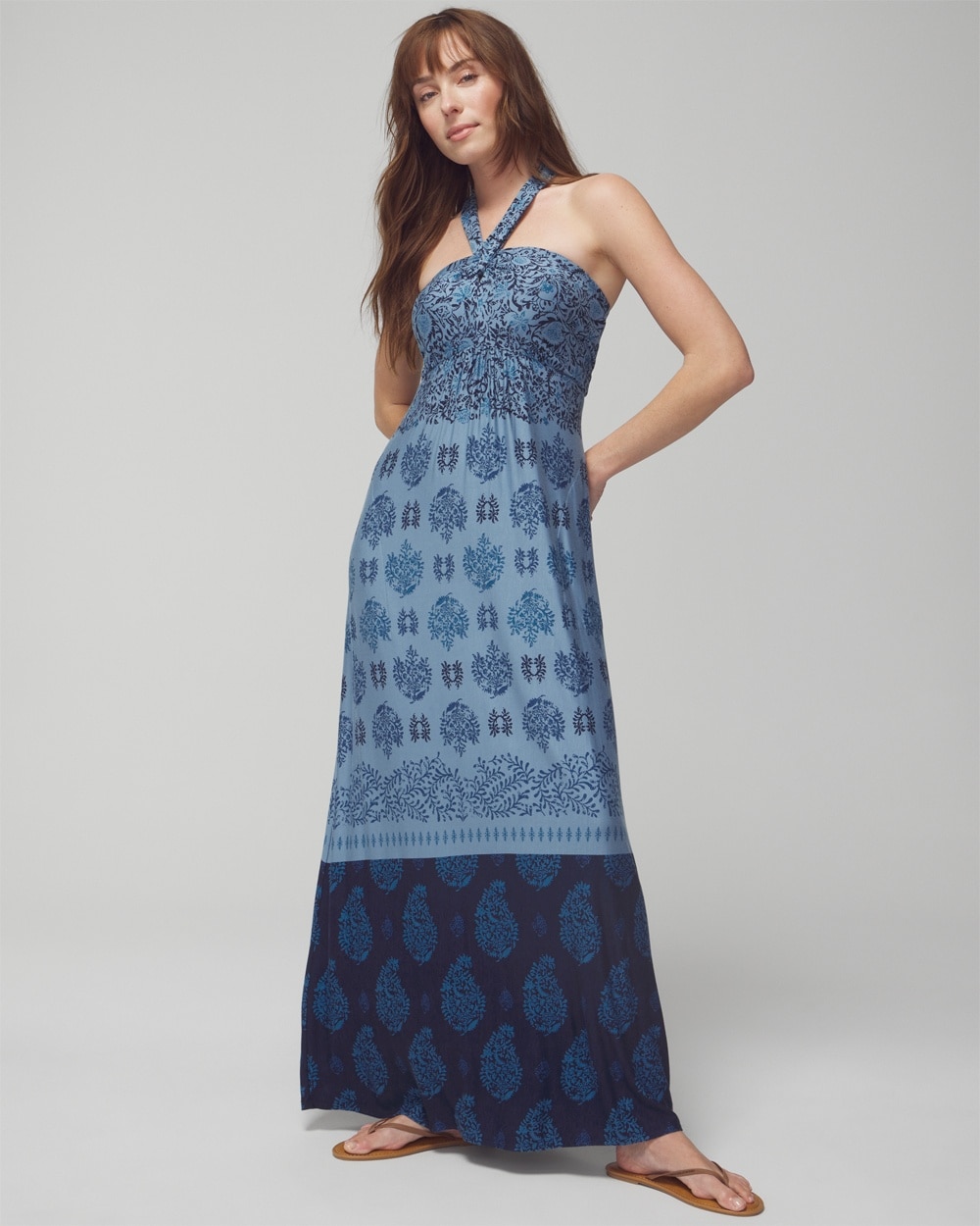 Soft Jersey Halter Maxi Bra Dress