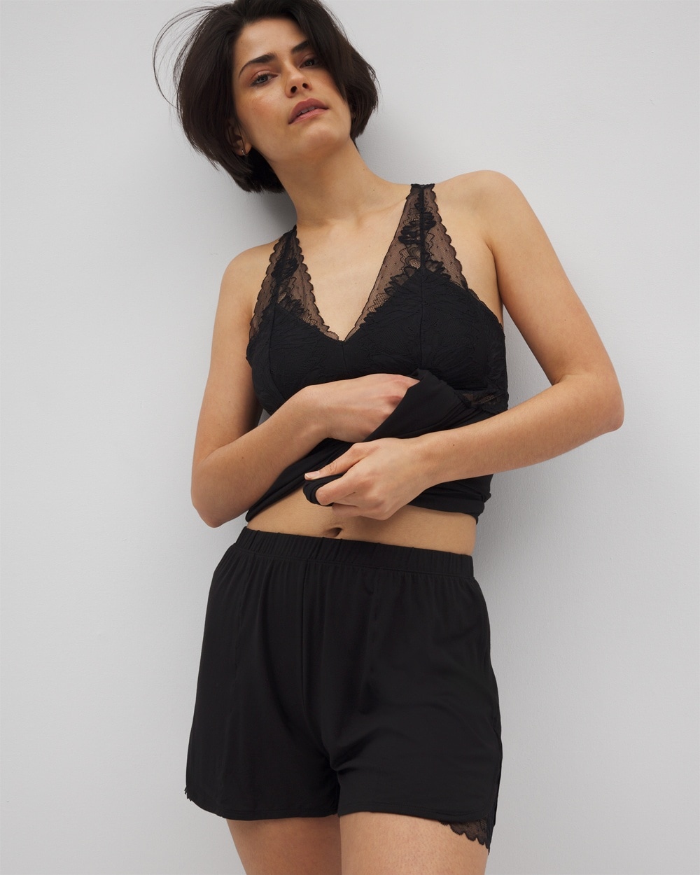 Cool Nights Lace Trim Pajama Shorts