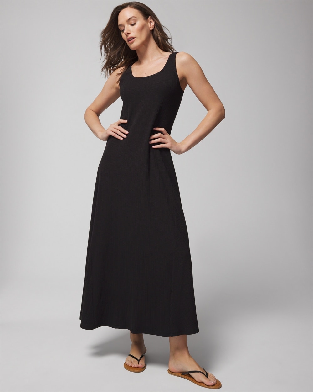 Shop Soma Women's Ribbed Tank Top Maxi Bra Dress In Black Size Medium |