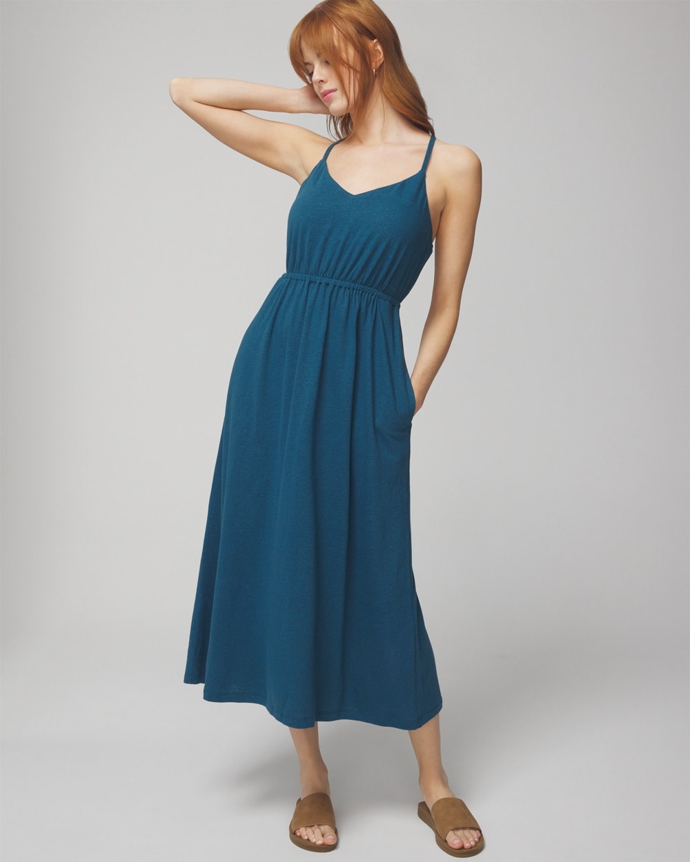 Linen Jersey Midi Bra Dress