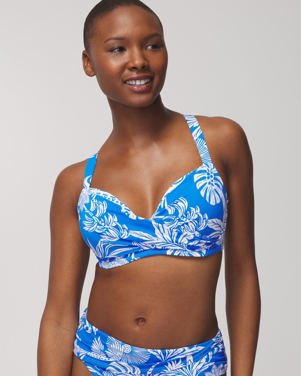 Soma Women's Bleu Rod A Pace In The Sun Underwire Bikini In Big Sur Blue Size 36d |