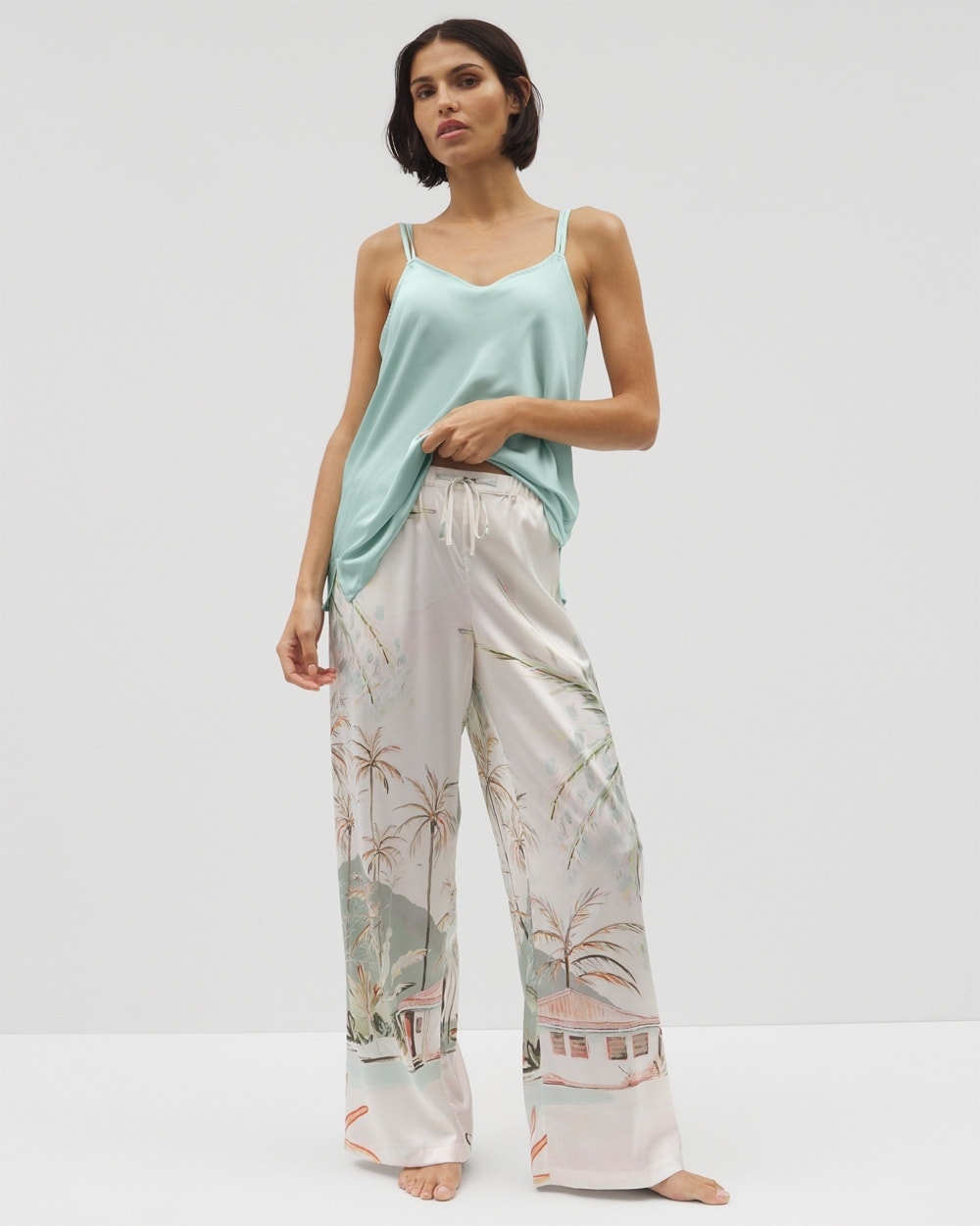 Satin Printed Pajama Pants
