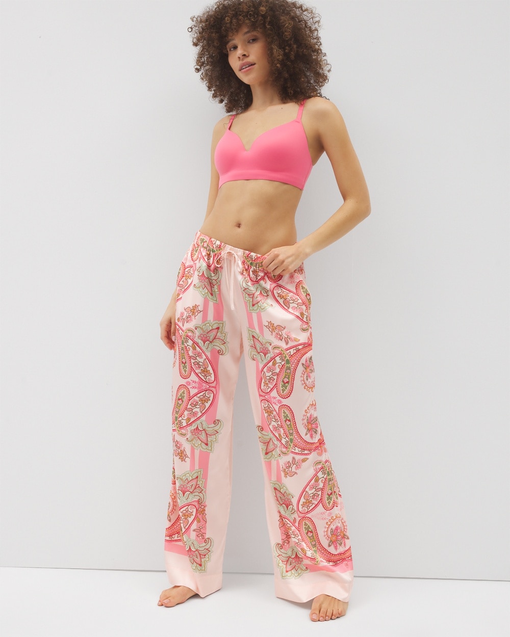 Satin Piped Pajama Pant