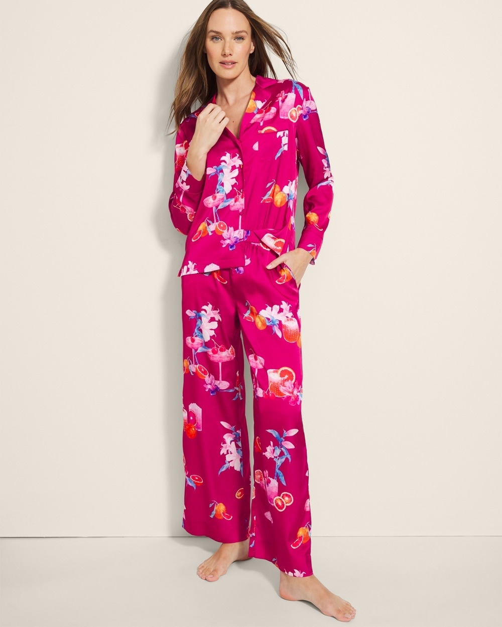 Satin Piped Pajama Pant
