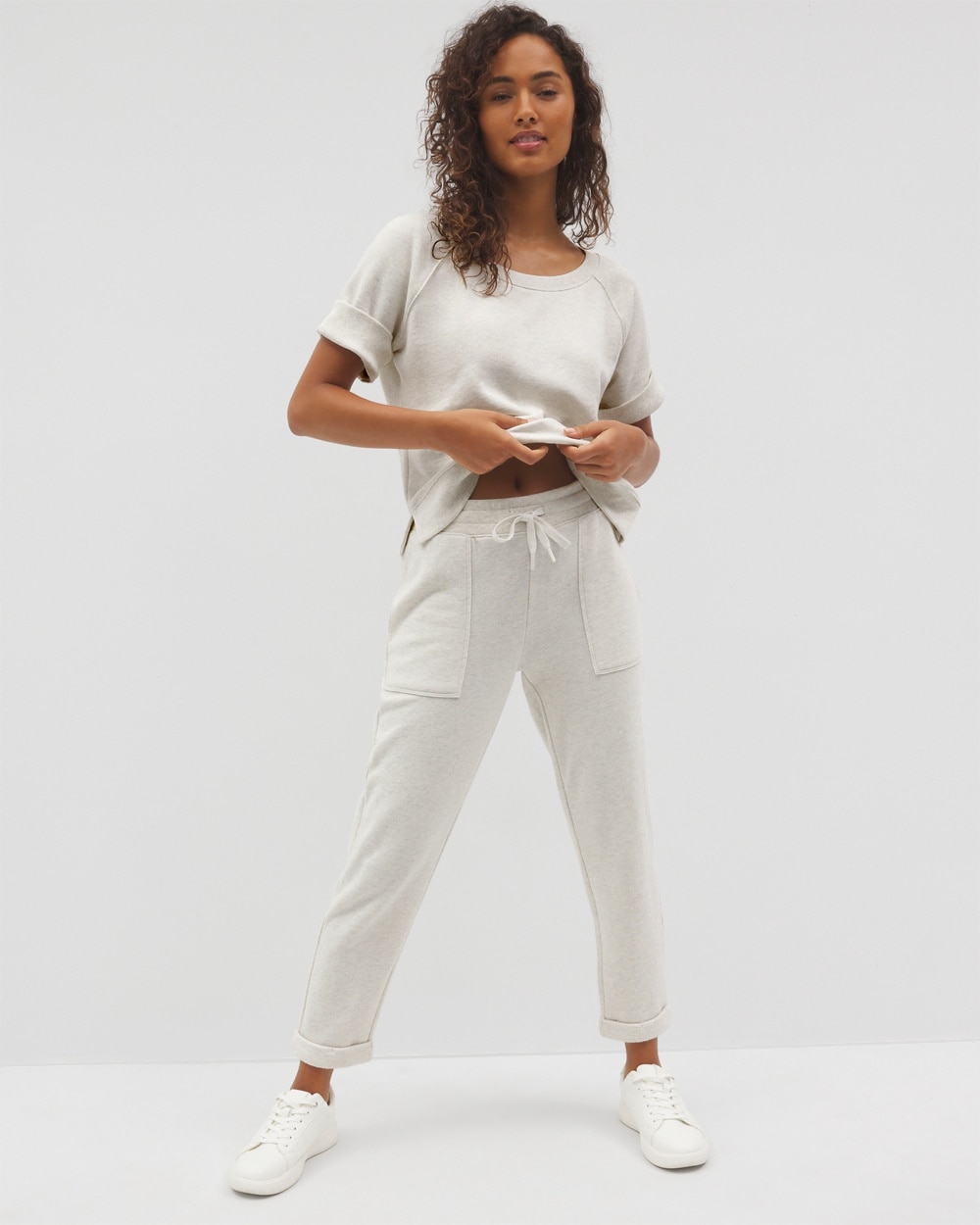 Cotton Terry Cropped Pants