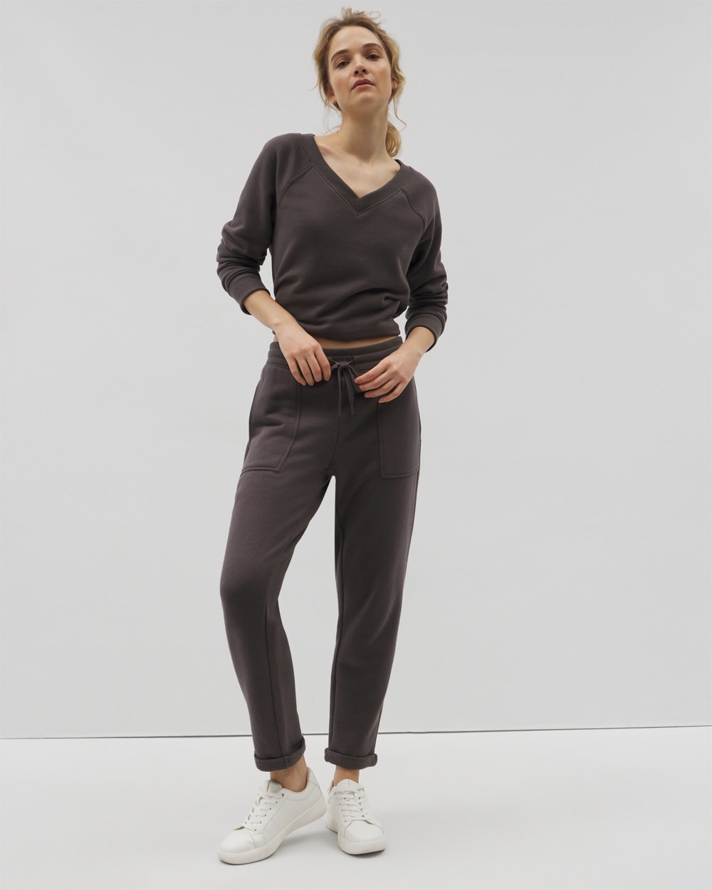 Cotton Terry Cropped Pants