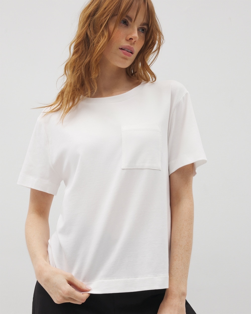Soma Women's Cotton Short Sleeve Pocket Pajama Top In White Size 2xl | Pajama Sets In Optic White