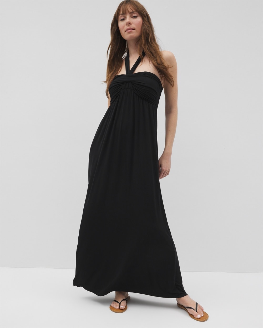 SOMA WOMEN'S RETREAT MAXI DRESS IN BLACK SIZE LARGE | SOMA 