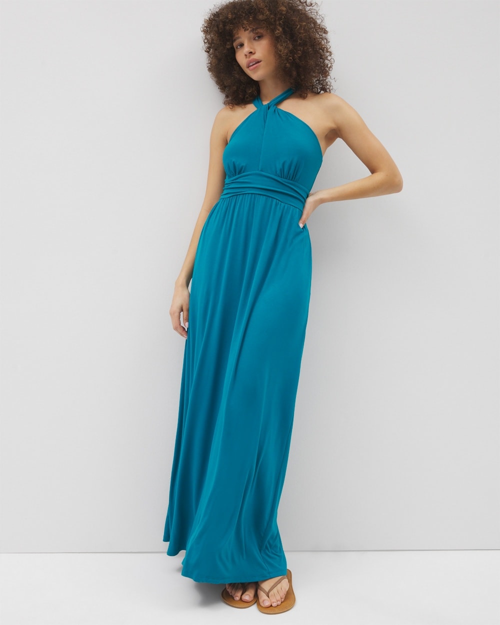 Soft Jersey Bayside Halter Maxi Bra Dress
